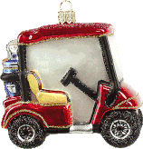 Glasornament Golfwagen rot 8cm