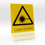 Laser-Warnschild, selbstklebend, Erkennungsweite 3 m - Art. Nr. MT 91 5303
