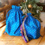 Upcycled Sari - Geschenkbeutel - 2 Stück im Set