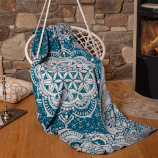 Kuscheldecke smaragd »Blume des Lebens« von Spirit of Om