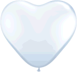 25 große Herzballons weiß Luft und Ballongas geeignet