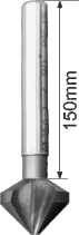 Extra lange Mehrbereichs-Kegelsenker 150mm 90°ATN Hardstoffbeschichtung