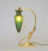 Absolut einzigartige original Art Déco Tischleuchte "GREENY 2" Lötz Messinglampe