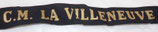 Bande/ruban légendé de bachi CM LA VILLENEUVE Marine Nationale armée française