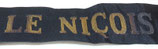 Bande/ruban légendé de bachi LE NICOIS (fabrication ancienne WW1/WW2) Marine Nationale armée française