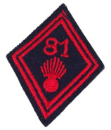 Losange de bras modèle 45 81ème Régiment d’Infanterie RI troupe armée française