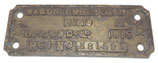 Plaque Wagon Limbered General Service GB WW1