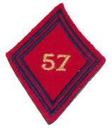 Losange de bras modèle 45 57ème Régiment d’Artillerie cadre armée française