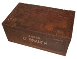 Caisse de 6 cartouches 5,5 Inch réutilisée en cantine avec Serial d’unité GB WW2