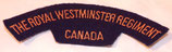 Title The Royal Westminster Regiment Canada après-guerre