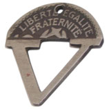 Pièce de monnaie de 25 centimes de Franc travaillée V victoire libération français WW2