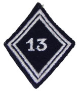 Losange de bras modèle 45 13ème Régiment de Dragons Parachutistes RDP troupe armée française (N°2)