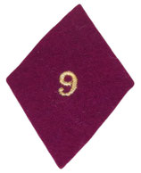 Losange de bras modèle 45 cadre 9ème Régiment Médical/Section d’Infirmiers Militaires Service de Santé des Armées armée française