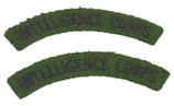 Paire de titles brodés Intelligence Corps GB WW2