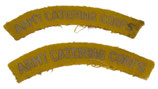 Paire de titles brodés Army Catering Corps GB WW2