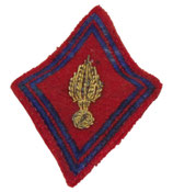 Losange de bras modèle 45 Artillerie cadre armée française