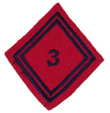 Losange de bras modèle 45 3ème Régiment d’Artillerie troupe armée française