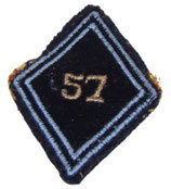 Losange de bras modèle 45 57ème Régiment de Transmissions cadre armée française