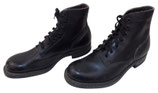 Paire de brodequins en cuir lisse noir de sortie permission Canada WW2