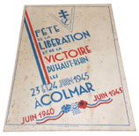 Brochure Fête de la libération et de la victoire du Haut-Rhin les 23 et 24 juin 1945 à Colmar, 1ère Armée Française Rhin et Danube français WW2