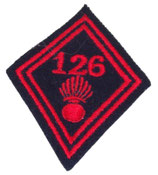Losange de bras modèle 45 126ème Régiment d’Infanterie RI troupe armée française