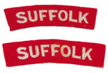 Paire de titles brodés Suffolk GB WW2