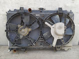 На Ниссан Примера Primera Р12, 2001-2008 г.в. – радиатор с диффузором и вентиляторами, оригинал, б/у.