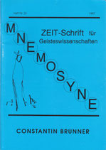 ›Mnemosyne. Zeit-Schrift für Geisteswissenschaften‹ Nr. 23, 1997 (Constantin Brunner-Themenheft)