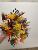 Bouquet de fleurs séchées colorés,