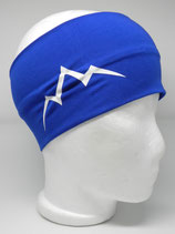 Baumwoll Stirnband Les Alpes royalblau/weiß