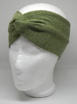 Strickstoff Turbanstirnband Uni grasgrün