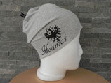 Beanie Hoamat hellgrau/schwarz