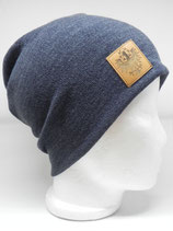 Strickstoff Little Adler Lederetikett dunkelblau/grau meliert