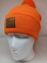 Umstülpbeanie mit Bommel orange