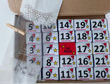 25 Schokotäfelchen Adventskalender 1-24 + Namen