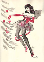 Q207_christmasdevil Betty Page is decoration Christmas tree