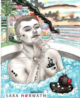 Original painting "the naples dug", picture for tattoo stamps