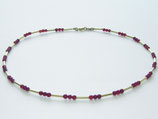 Gold Kette mit Karneol Perlen
