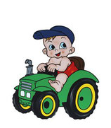 Geburtstafel Baby auf Traktor (grün) (Hilterfingen)