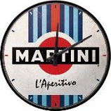 Martini - L'Aperitivo Racing Stripes, Wanduhr 31cm  /  51205