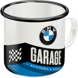 BMW - Garage, Emaille-Becher  8x8cm, 360ml   43216