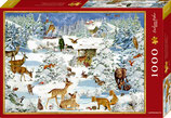 Puzzle Tiere in Schneelandschaft