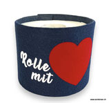 Klopapier-Manchette ★ Rolle mit Herz ★ navy