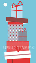 4 Geschenkanhänger Viele Geschenke!!! Blau