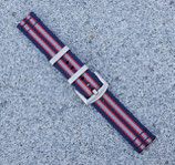 Split Strap / zweiteiliges  Armband 20 mm navy rot grau