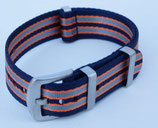 navy grau orange gestreift 20 mm 7715