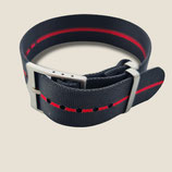 Premium Strap 20mm schwarz / rot / 9757