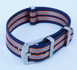 navy grau orange gestreift 20 mm 7715