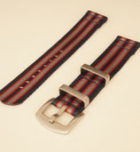 Split Strap / zweiteiliges  Armband 22mm navy rot grau 7692