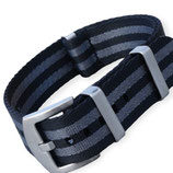 seat belt grau schwarz gestreift 007 Bond strap 22 mm